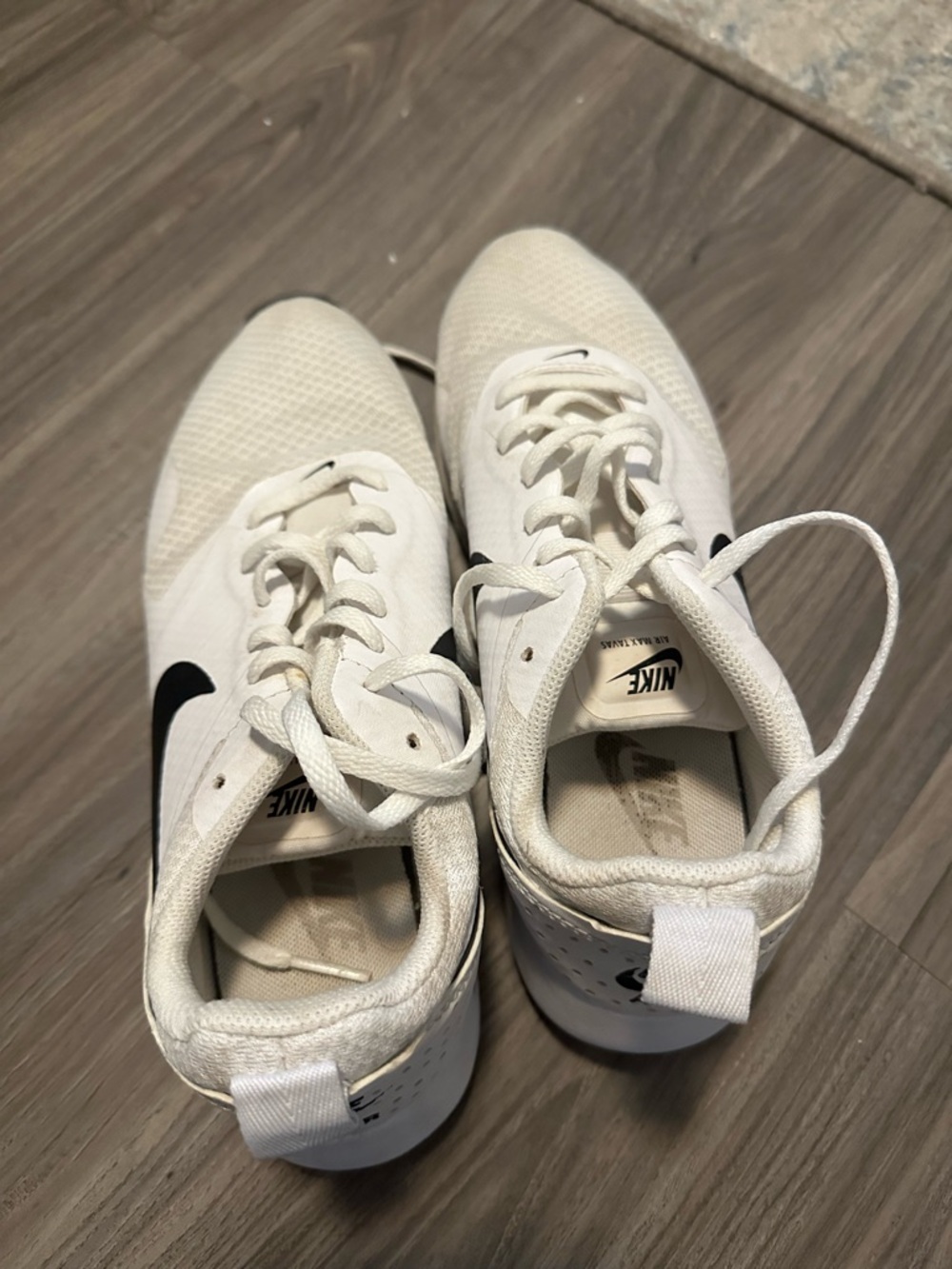 Nike White Sneakers with Black Swoosh - Picture 2 of 4